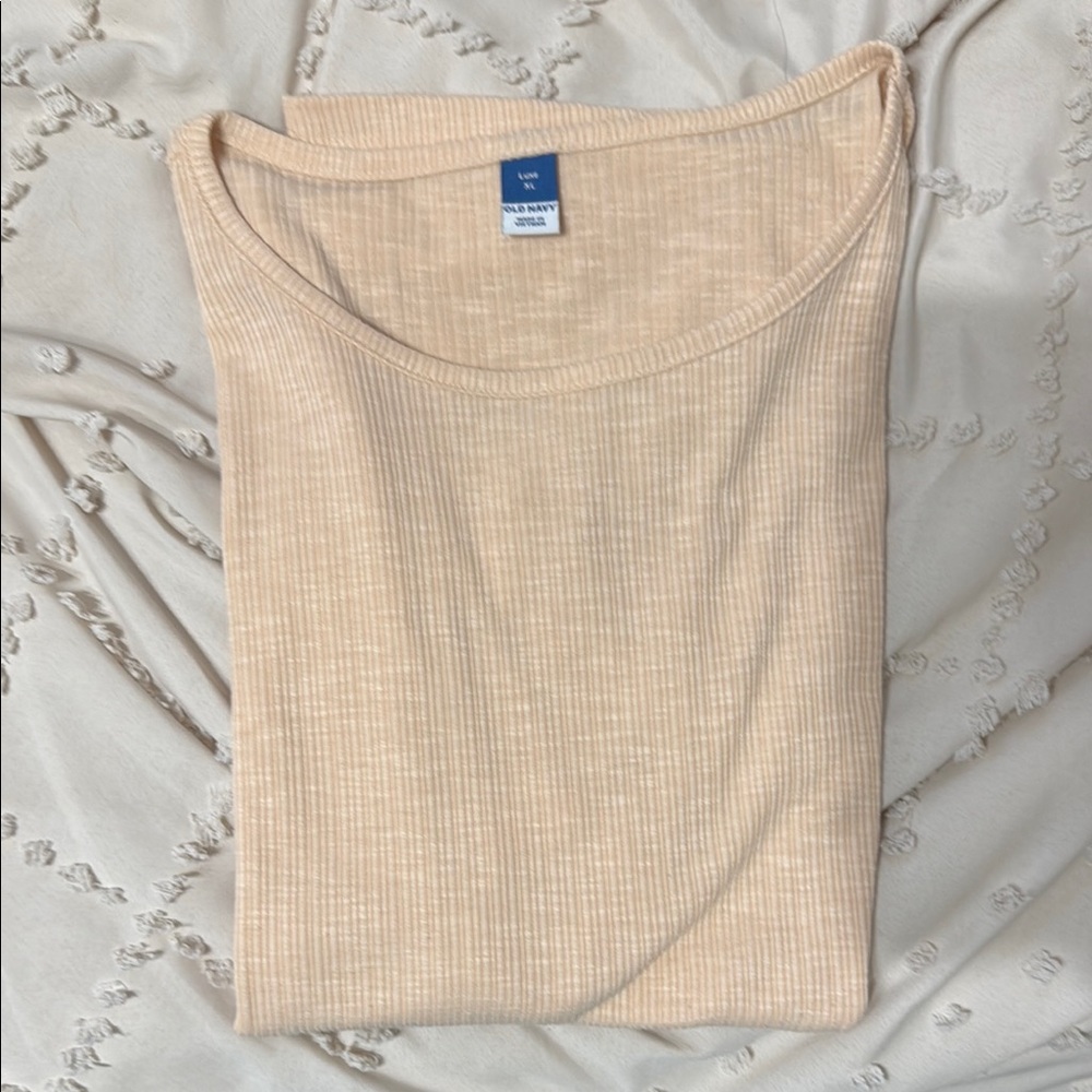 Old Navy Luxe Apricot Ribbed Knit Top